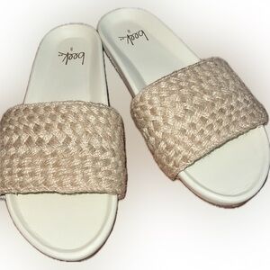 beek.. Gallito jute & “glow” leather slides – hard to find color combo - NWT